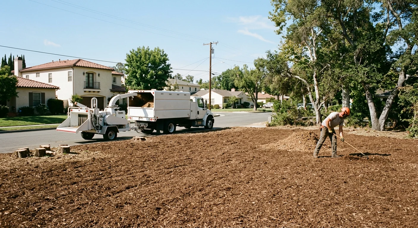 Cleared and tidy lot in Burbank after multiple hazardous tree removals