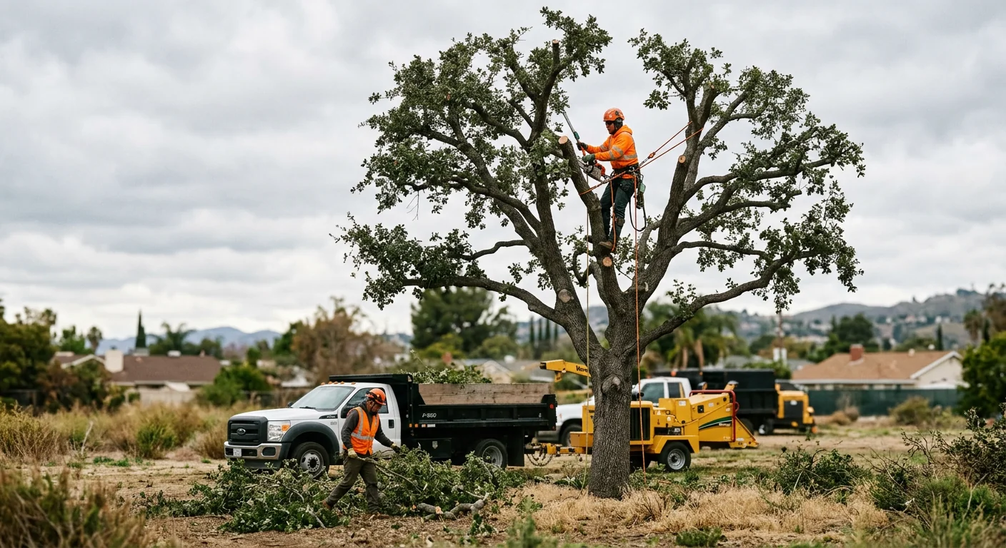 Canopy reduction on a wind-exposed tree in Burbank