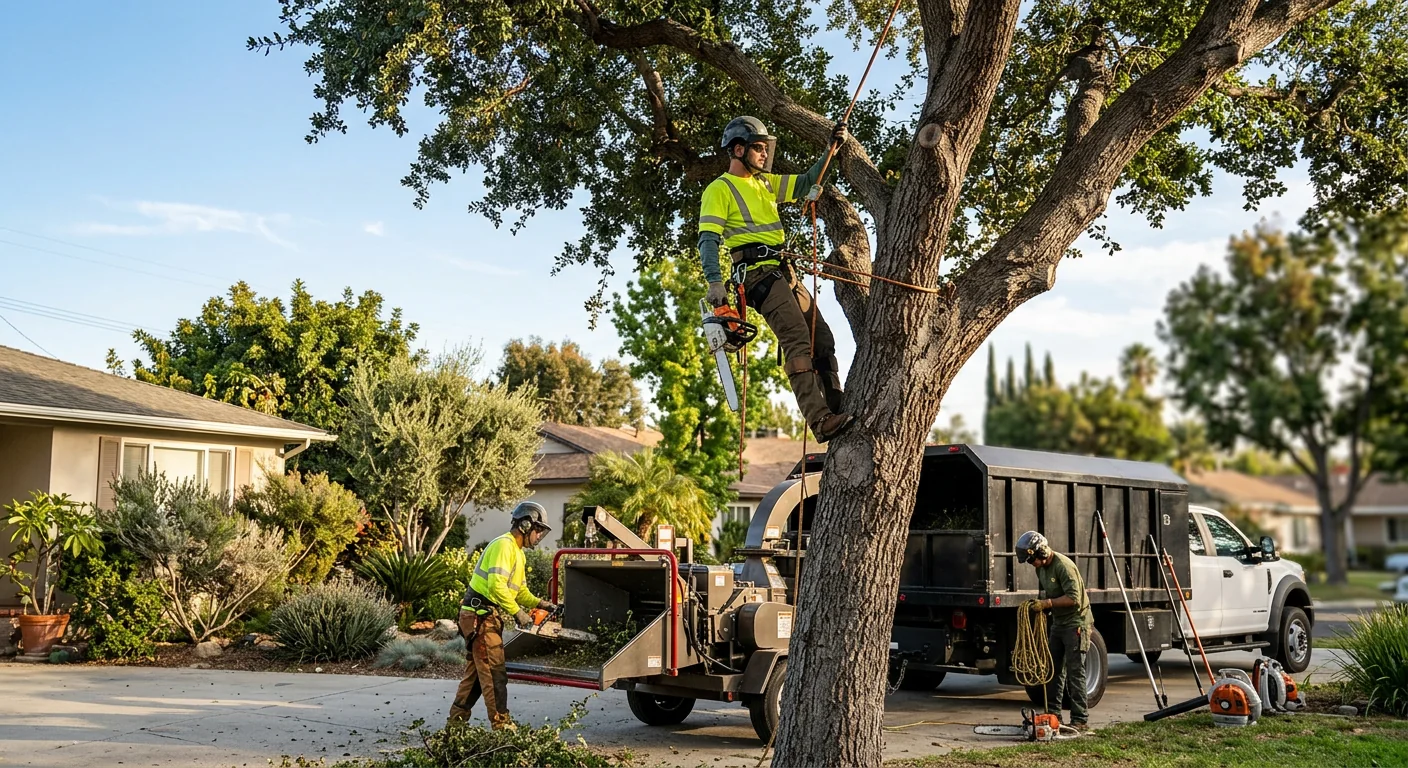 Arborist performing precision pruning cuts to support long-term tree health