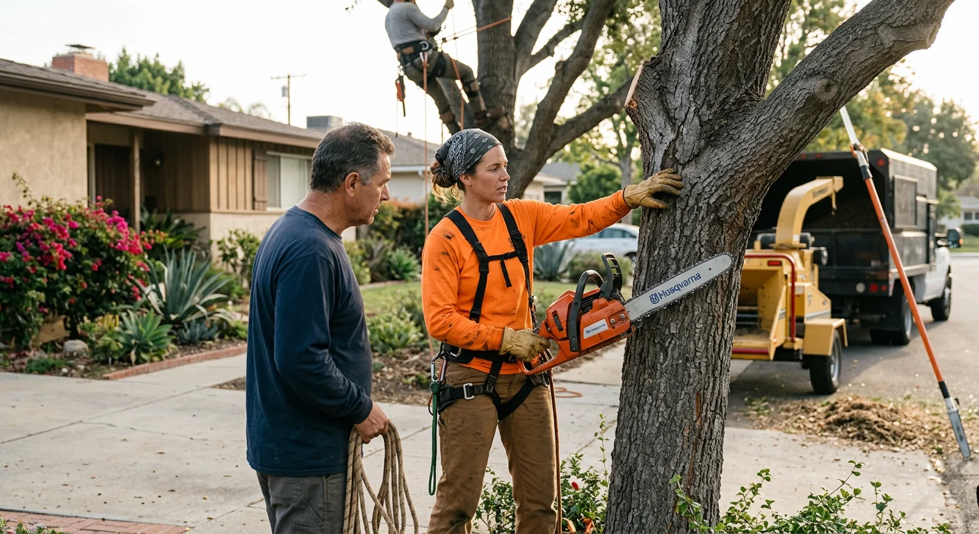 Map view highlighting tree service coverage across Burbank neighborhoods